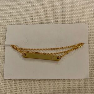 NWOT Gold bar initial “K” necklace